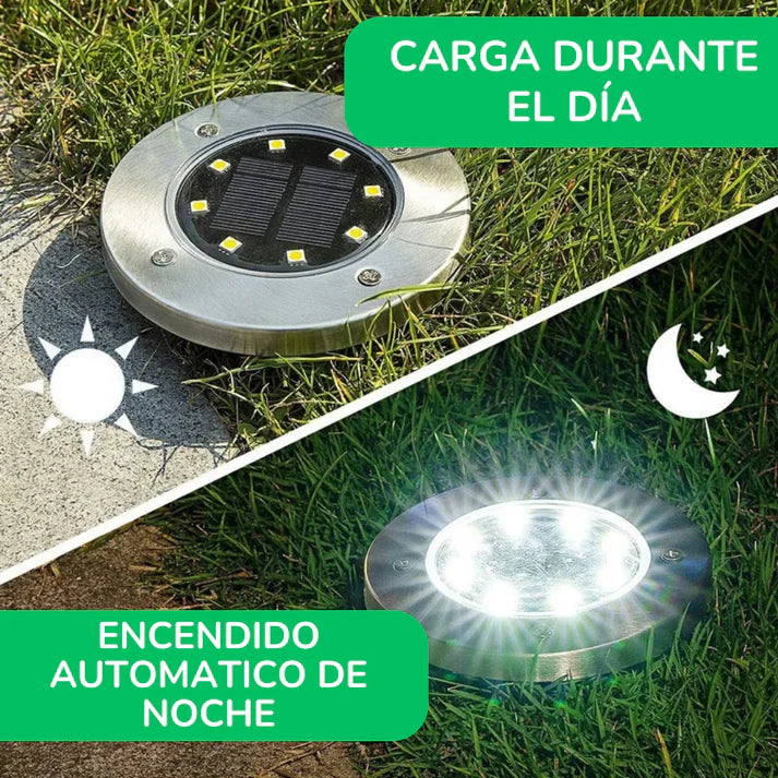 *4* luces leds solares para suelo