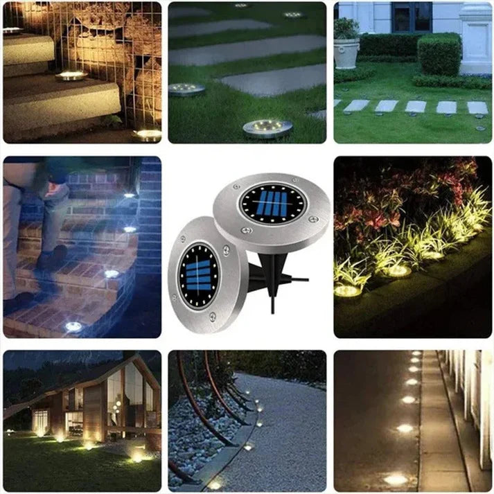 *4* luces leds solares para suelo